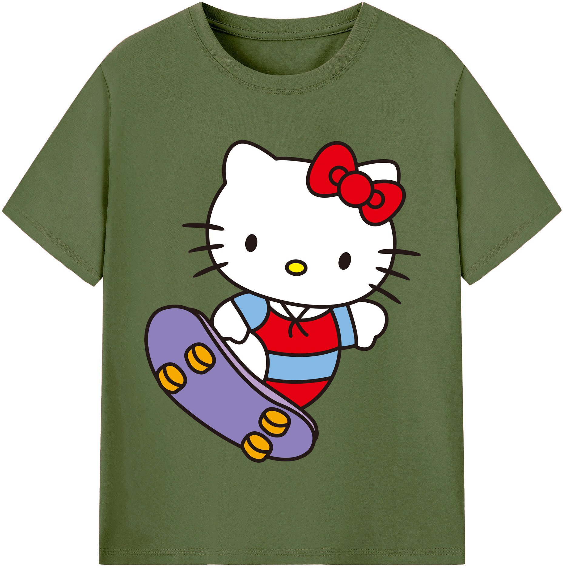 （画像用） Hello Kitty ハローキティ 綿100％半袖Tシャツ（フロントプリント）